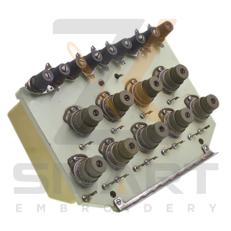 Unité de base de tension 9 couleurs avec carte de base de tension Tajima pièces de machine d'embrouillage T01TJ901-U